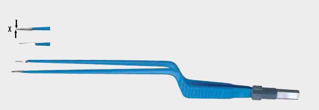 коагуляційний пінцет, біполярний, байонетний кінчики байонетної форми, прямі, 24 см (cm)